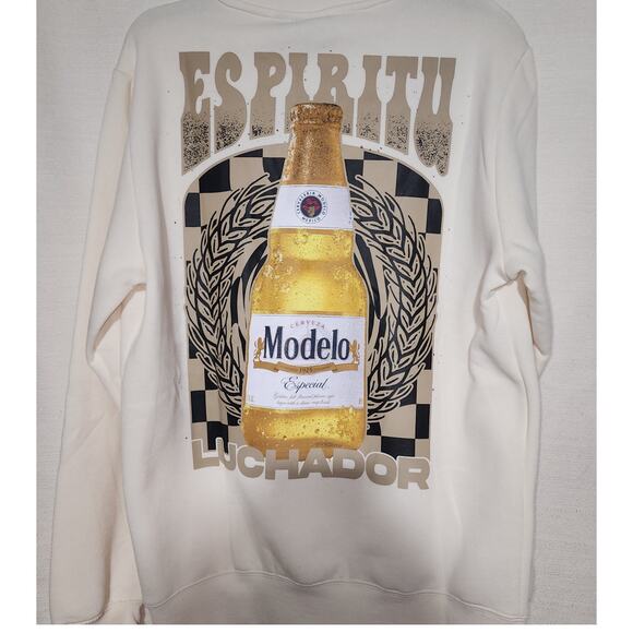 Modelo Cerveza men's medium sweatshirt-First picture is back - Picture 3 of 6